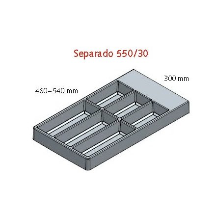 Evőeszköztartó Separado 546x300x2,8 mm antracit