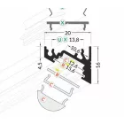 StrongLumio LED profil Corner, fekete, 3m