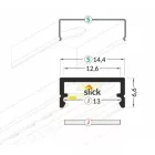 StrongLumio LED profil Begton 12, eloxált alumínium, 3m