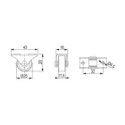 StrongCastors kerék 25 mm, szürke, rögzített, puha futófelület