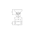 StrongCastors kerék 30 mm, szürke, rögzített, puha futófelület