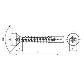   PZ Csavar  5x120/70 süllyesztett fej részleges csavarmenet cink fehér PZ2