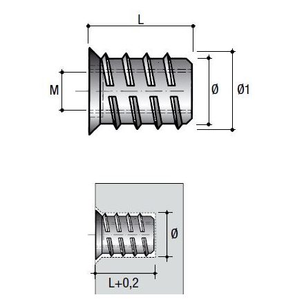 Peremes anyacsavar BU04 M6x20mm