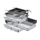 HETTICH 41063 konténer szett teljes kihúzású sínnel, SiSy, 392 730 mm, fekete