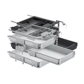   HETTICH 41063 konténer szett teljes kihúzású sínnel, SiSy, 392 730 mm, fekete