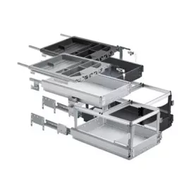   HETTICH 46735 konténer szett részleges kihúzású és teljes kihúzású sín átnyúlással SiSy,392 530 mm,fek