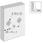 HETTICH 9088242 lineáris szerelő talp bepréselésre, D=0.5 mm