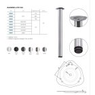 StrongLegs asztal láb S1 710/60 mm szálcsiszolt acél