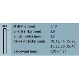 Tűzőkapocs 364/40mm típus 90 cink, 3600 db