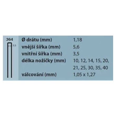 Tűzőkapocs 364/40mm típus 90 cink, 3600 db