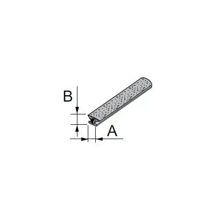 SEVROLL támfalas kefe becsúsztatható 4,8x9mm szürke