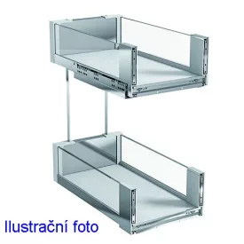   VIBO Essence alsó  dupla kosár 400mm szürke jobbos/balos, üvegoldalak