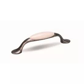   TULIP Fogantyú-Gipa 96 nikkel patina/fehér porcelán + csavarok