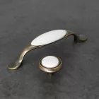 TULIP Gomb Gipa antik réz/fehér porcelán + csavarok