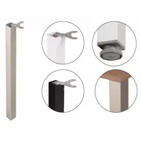   StrongLegs asztalláb TA001, 820R/80x80mm, nemesacél imitáció