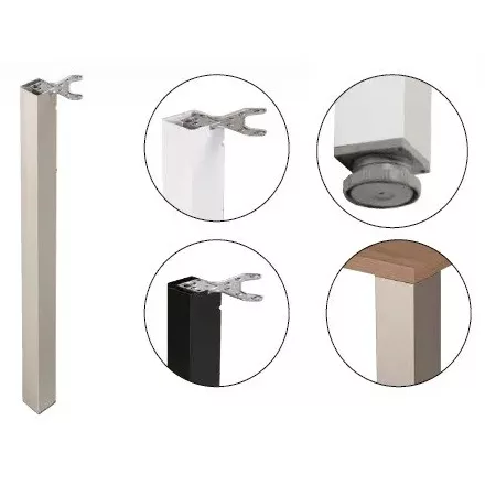 StrongLegs asztal láb TA001, 710R/80x80mm, nemesacél imitáció
