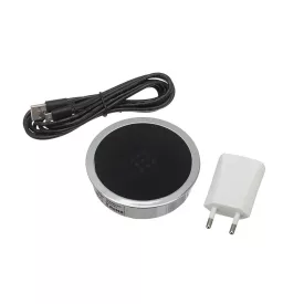   VersaCharger króm / csiszolt fekete USB kábellel és adapterrel 230 V-ra