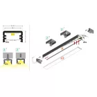 StrongLumio profil LED Slim alu fekete 3000mm