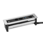 VersaTurn 2x230V, 2xUSB, 2xRJ45, HDMI, felület nemesacél
