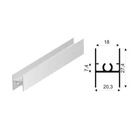   SEVROLL összekötő profil Simple/Blue H28 3m (18 mm-es rétegelt lemez) ezüst
