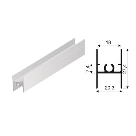 SEVROLL összekötő profil Simple/Blue H28 3m (18 mm-es rétegelt lemez) ezüst