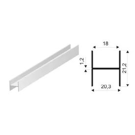   SEVROLL összekötő profil Simple/Blue H21 3m (18 mm-es rétegelt lemez) ezüst