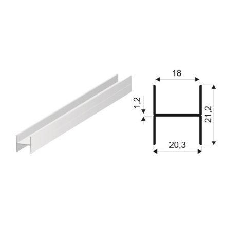 SEVROLL összekötő profil Simple/Blue H21 3m (18 mm-es rétegelt lemez) ezüst