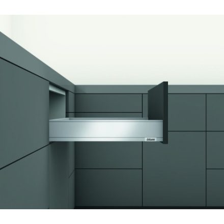 K-BLUM Legrabox M 600 mm/70 kg, Tip-on, szürke, csavar