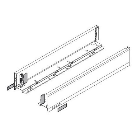 K-BLUM Legrabox M 600 mm/40 kg, Tip-on, nemesacél,csavar