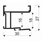 SEVROLL Rekord fogantyú profil 18mm 2,70m ezüst