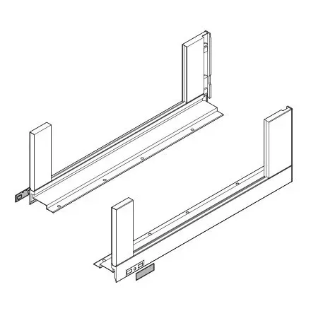K-BLUM Legrabox Free 400mm/40kg, Tip-on, szürke, csavar
