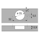HETTICH 9091738 Sensys 8645i B12,5 TH52, ráütődő, obszidián, SiSy