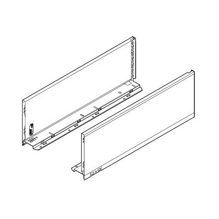 K-BLUM Legrabox C 600mm/40kg, TIP-ON, nemesacél, belső, magasító korlát