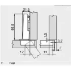 BLUM 71B3580 ráütődő, csillapított, préselés, 110° Onyx
