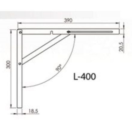 Összecsukható konzol 400mm cinkezett