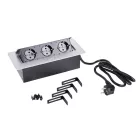 STRONG Elektromos dugaszoló aljzat 3x230V, Schuko, 265x118x67 mm nemesacél im.