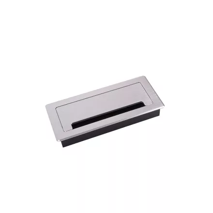 STRONG kábelkivezető csillapítással  ALU 200x90x28, csiszolt alumínium