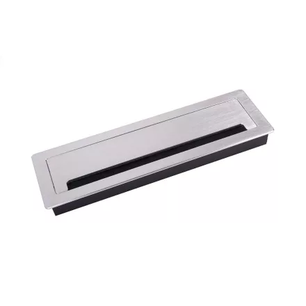 STRONG kábelkivezető csillapítással  ALU 300x90x28, csiszolt alumínium