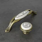 TULIP fogantyú Vintage 96 antik arany /krémszínű porcelán/motívum