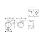 StrongCastors kerék 30 mm lemez fekete