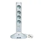 LEGRAND Többfunkciós hosszabbító USB töltővel,4 x dugaszoló aljzat,3 x USB,fehér