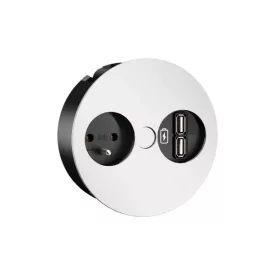   BACHMANN 931.232 Twist USB, 1x 230V, 1x USB-A dupla töltő, fehér matt