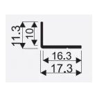 SEVROLL szögletvas 17x11mm 1,7m matt fehér