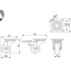 StrongCastors kerék TOP-E, átm. 35 mm, átlátszó, fékkel