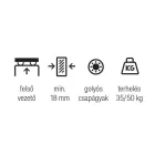 K-SEVROLL vasalat szett beltéri tolóajtókhoz SIMPLE ZPI-18 50kg fék + 1 x csillapító