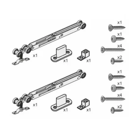 K-SEVROLL vasalat szett beltéri tolóajtókhoz SIMPLE ZPI-18 50kg 2 x csillapítással