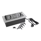 StrongPower Elektromos aljzat 2x 230V, 2x USB A/C, ezüst, FR