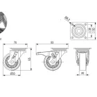 StrongCastors kerék TOP, 50 mm, átlátszó, fékkel
