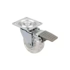 StrongCastors kerék TOP-E, átm. 50 mm, átlátszó sötét, fékkel