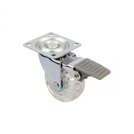   StrongCastors kerék TOP-E, átm. 50 mm, átlátszó sötét, fékkel